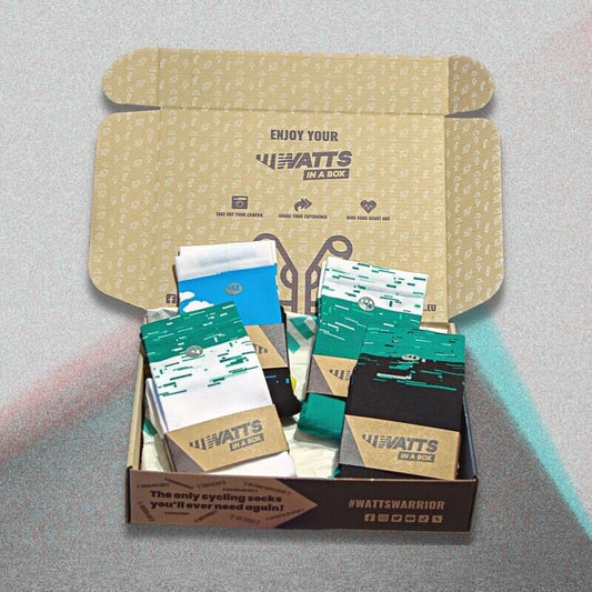 Offline 4-pair cycling socks gift box — premium cycling gift | Watts in a Box