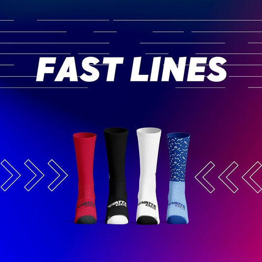 Fast Lines 4-pair cycling socks gift box — Italian-made | Watts in a Box